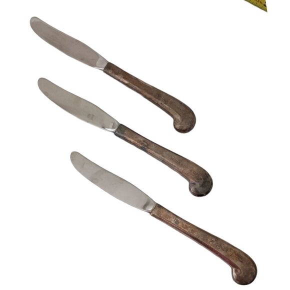 Vintage Yankee Drummer Inn Knife Set Of 3 Silver Plate Auburn MA Flatware Retro. - Picture 12 of 14